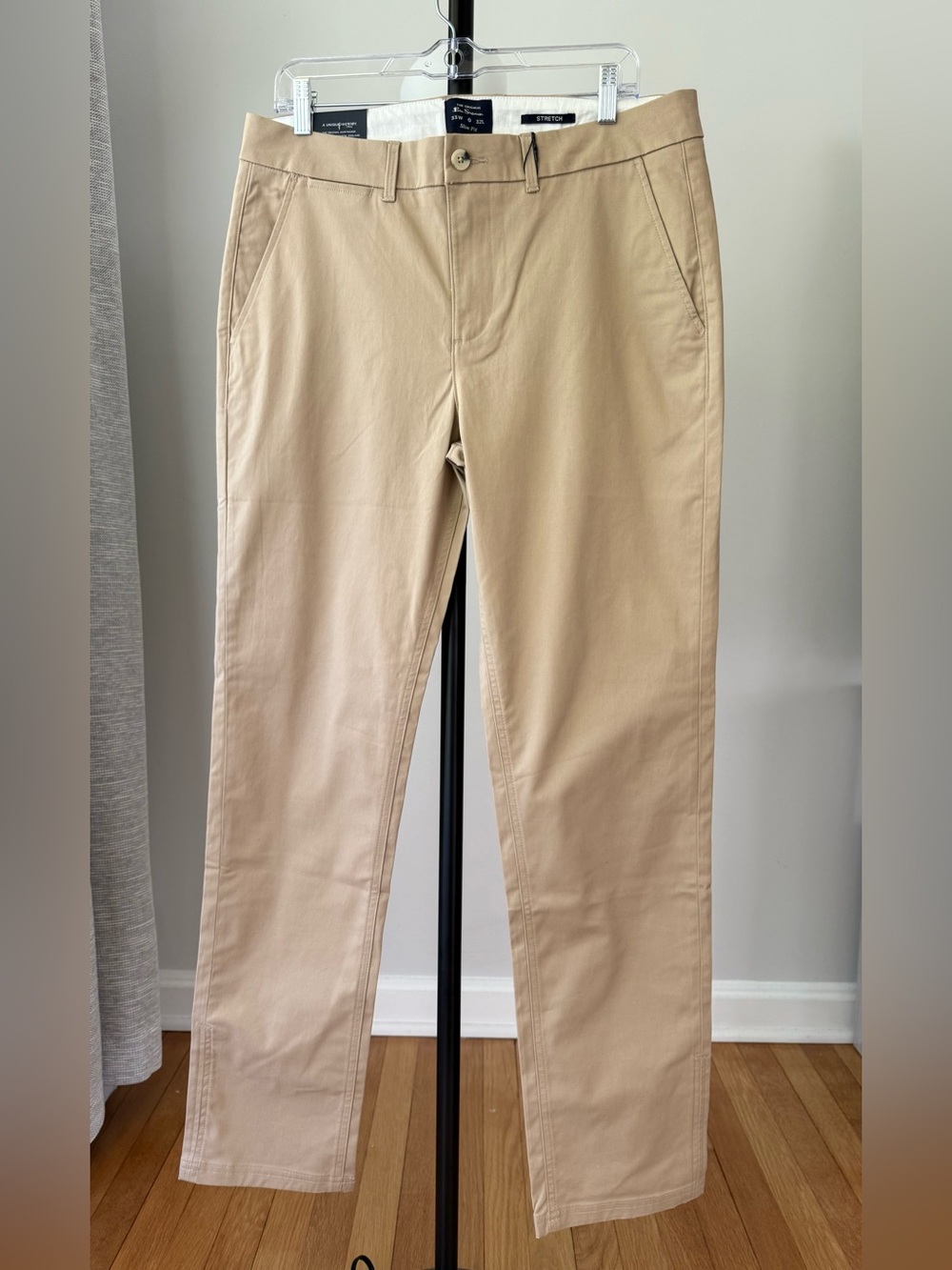 Ben Sherman Slim Fit Chinos 33x32 Men Sand Khaki Stretch Pants New